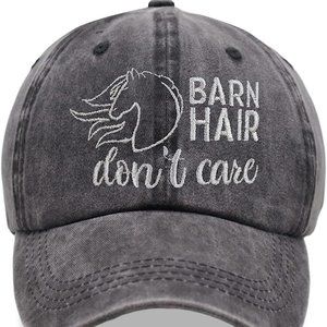 Barn Hair Don't Care Hat, Embroidered Adjustable Wash Cotton Baseball Cap